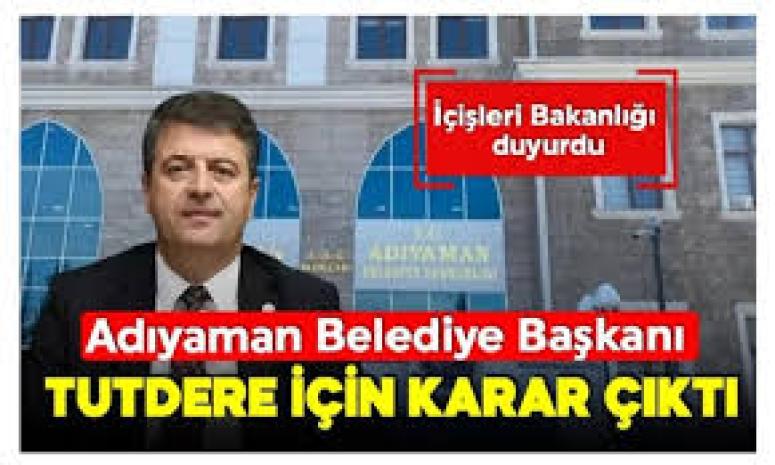 Belediye Başkanı Abdurrahman Tutdere görevinden uzaklaştırıldı